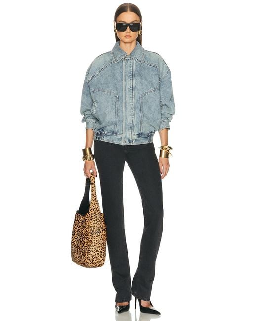 Saint Laurent Blue Denim Bomber Jacket
