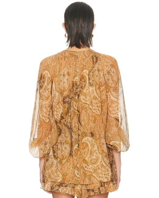 Zimmermann Natural Carousel Batwing Top