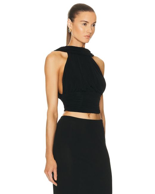 Saint Laurent Black Draped Top