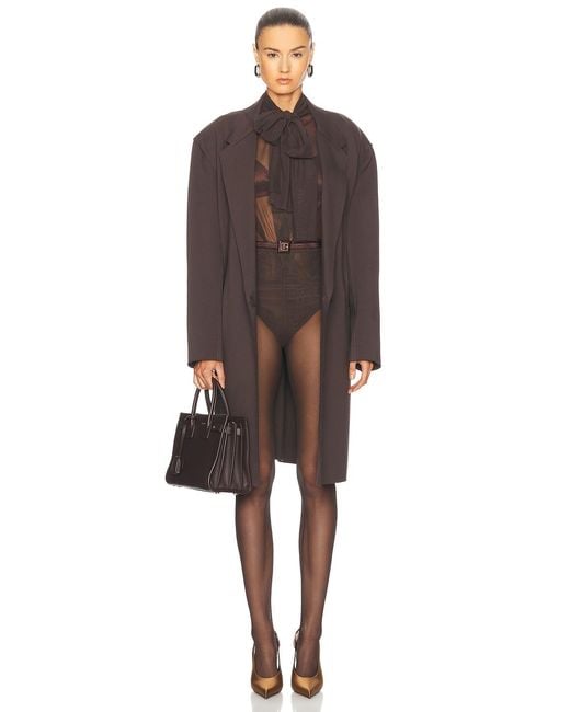 Norma Kamali Brown Oversized Double Breasted Jacket