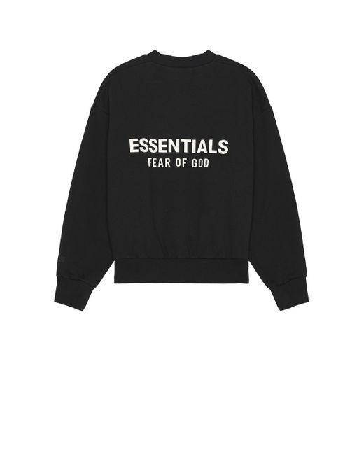 Fear Of God Black Classic Fit Fleece Crew Neck Sweatshirt for men