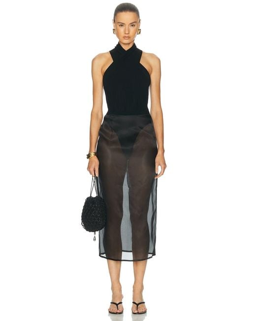 Jonathan Simkhai Black Juno Bodysuit Top