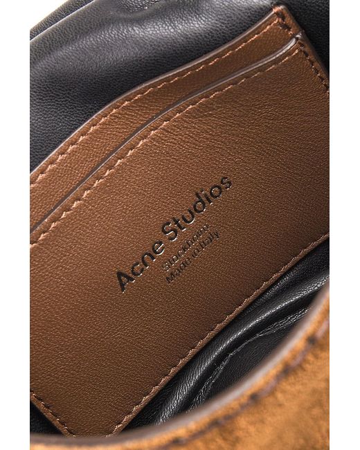 Acne Metallic Multipocket Micro Crossbody Suede Bag