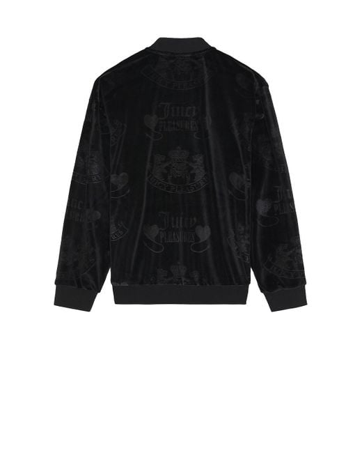 Pleasures Black Crest Velour Quarter Zip for men