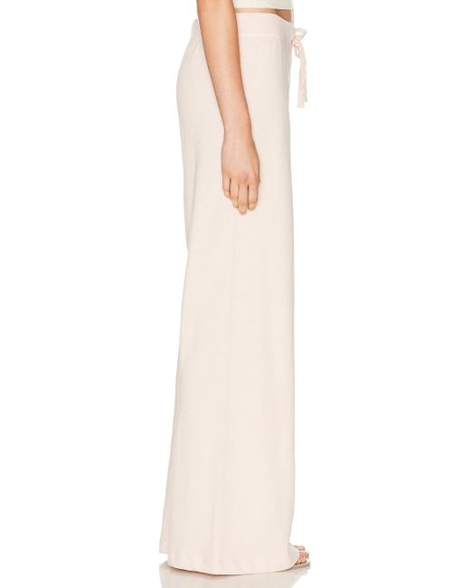 ÉTERNE Natural Drawstring Lightweight French Terry Wide Leg Sweatpant