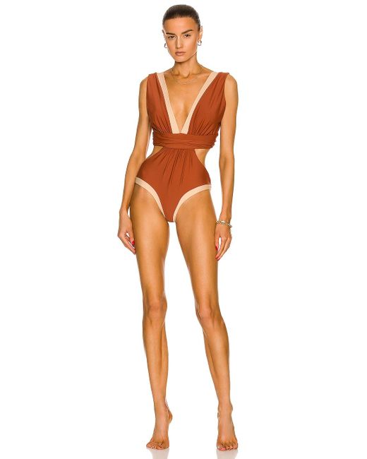 Johanna Ortiz Allspice Beloved One Piece Swimsuit in Brown Lyst