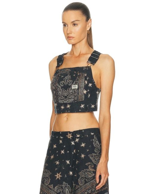 R13 Black Overall Bustier Top
