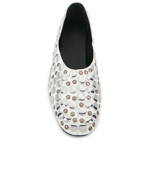 Khaite White Jane Studded Flat