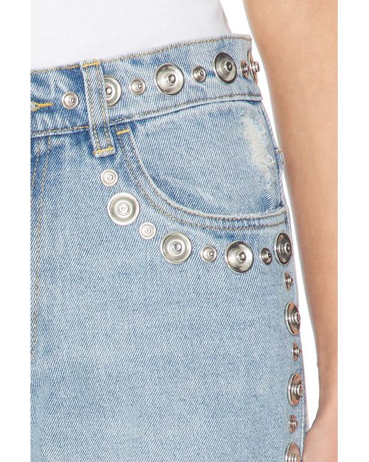 Coperni Blue Studded Wide Leg Jeans
