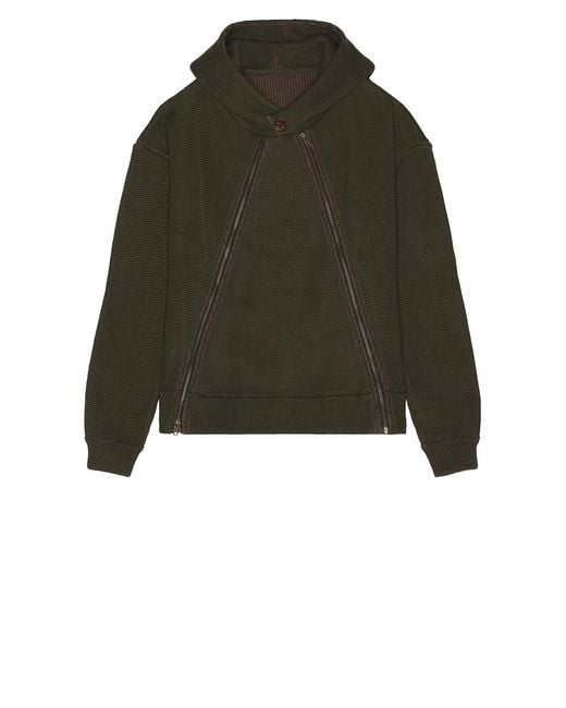 Isa Boulder Green Triangle Zip Hoodie for men