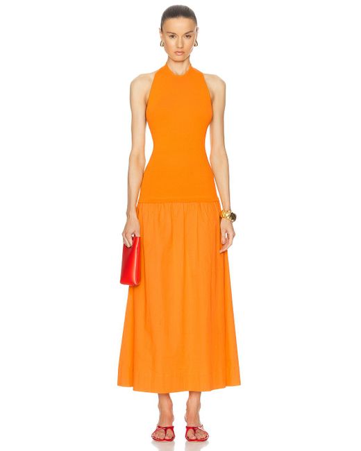 Simon Miller Orange Junjo Knit Poplin Dress