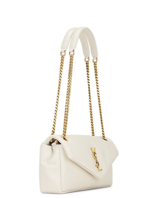 Saint Laurent White Medium Calypso Chain Bag