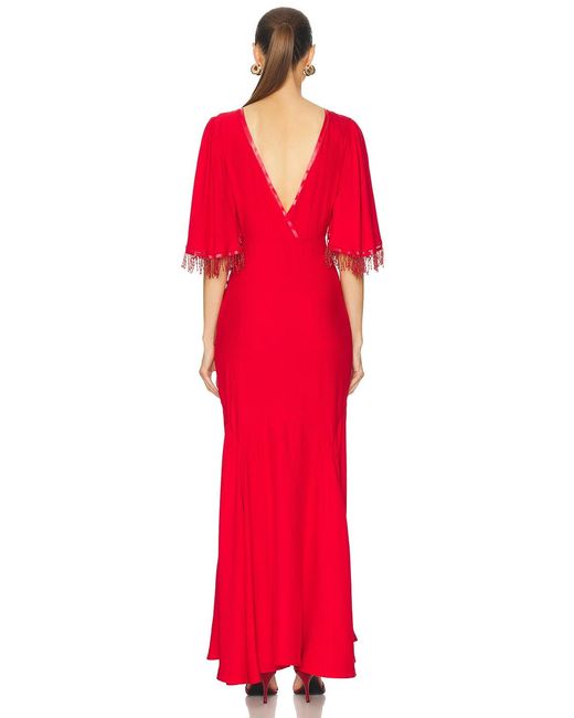 Bode Red Beaded Claret Gown