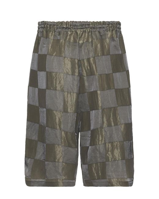Needles Gray H.d.p. Bright Cloth Checker Shorts for men