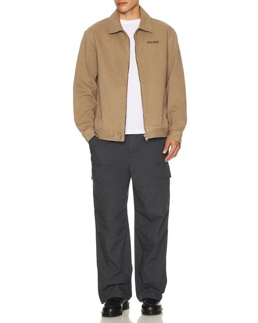 Palmes Gray Ripstop Cargo Trousers for men