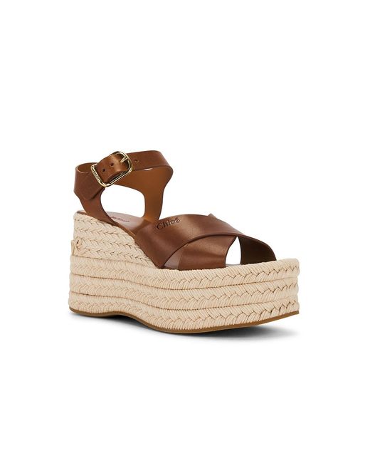 Chloé Brown Isla Wedge Sandal
