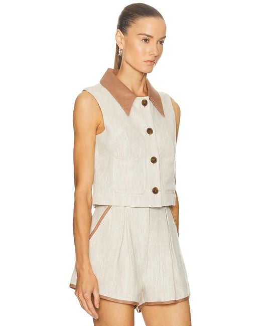 Matthew Bruch White Collared Vest Top