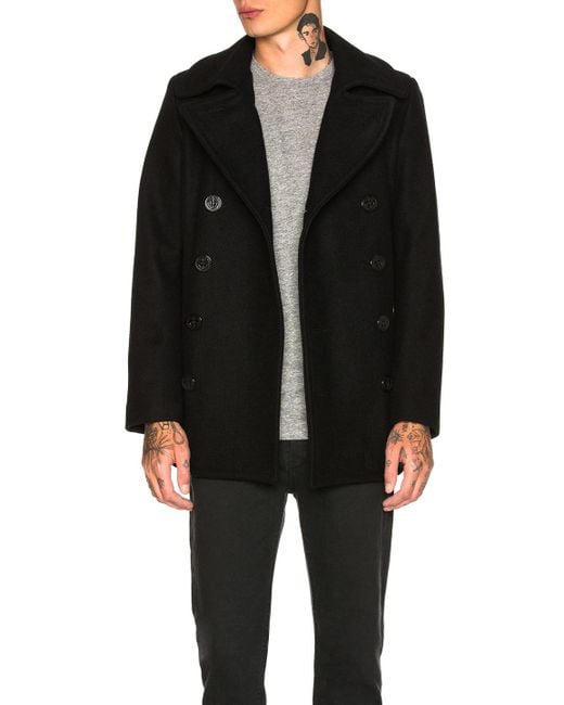 schott navy wool peacoat
