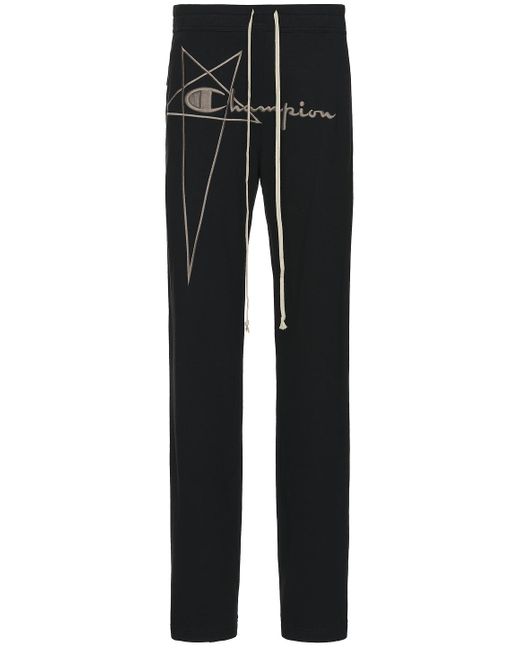 Rick Owens Black X Champion Dietrich Drawstring Pant for men