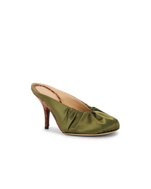 Dries Van Noten Green Satin Mule