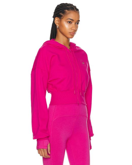Adidas By Stella McCartney Pink Sportswear Cropped Hoodie