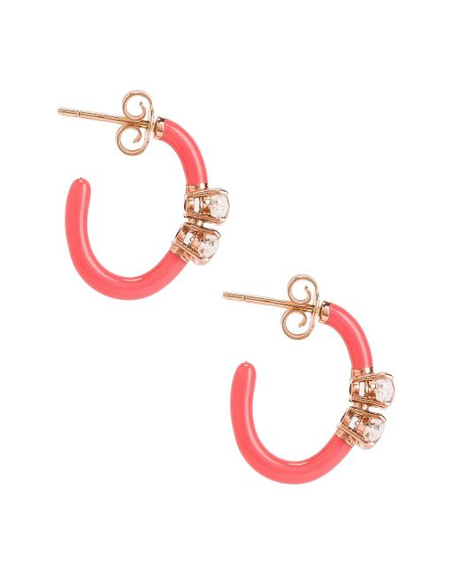 Bea Bongiasca Pink For Fwrd Marquise Cut Vine Hoop Earrings