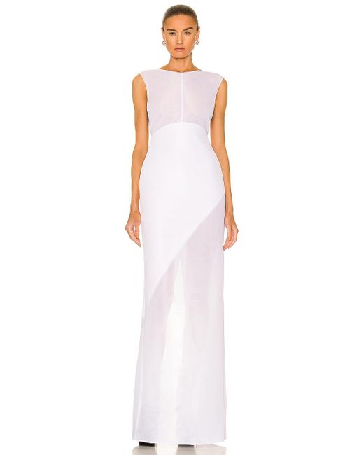 Peter Do Synthetic Open Back Gown in White | Lyst