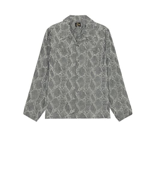 Needles Gray Cowboy One Up Shirt Python Jacquard for men