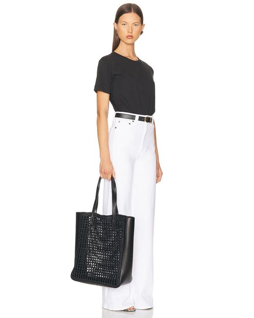 Khaite Black Zoe Patchwork Raffia Tote Bag