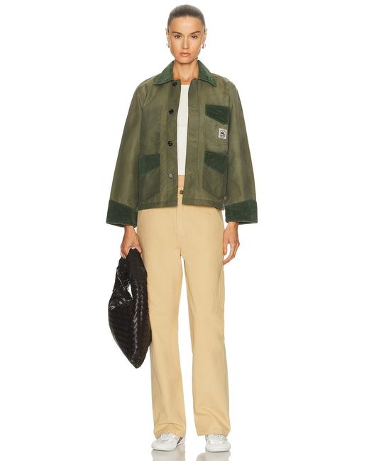 Bode Green Waxed Craft Jacket
