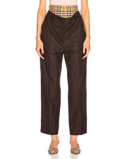 Burberry Brown Double Waist Pant