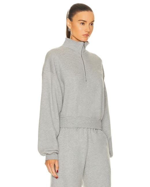 ÉTERNE Gray Cropped Half Zip Sweatshirt