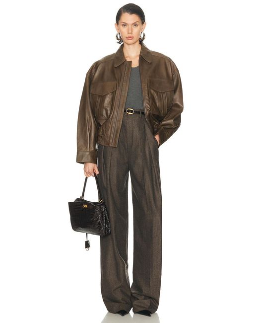 Staud Brown Eugene Leather Jacket