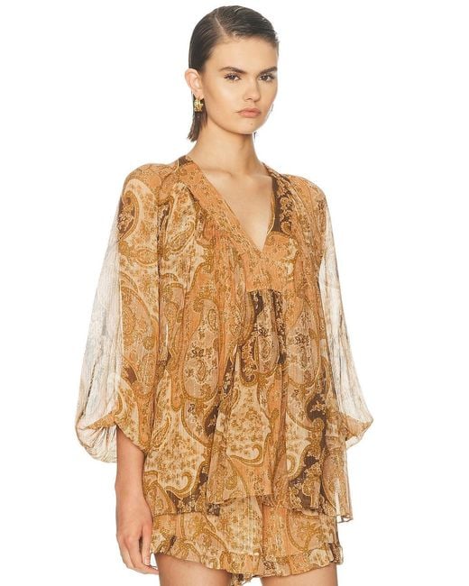 Zimmermann Natural Carousel Batwing Top