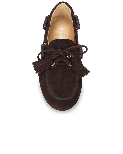 Miu Miu Brown Suede Mocassin