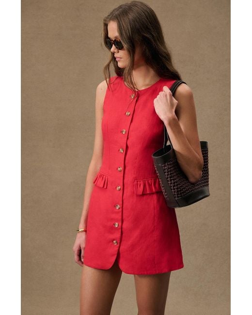 Posse Red X Fwrd Matilda Button Down Mini Dress