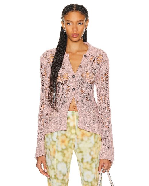 Acne Pink Button Up Long Sleeve Top