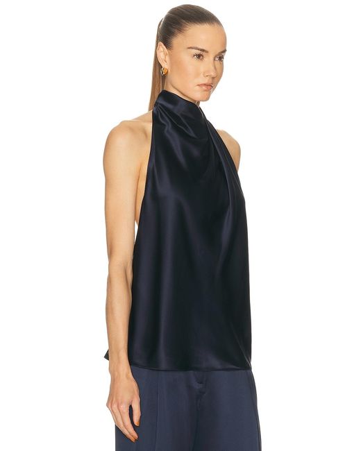 The Sei Blue Draped Halter Top