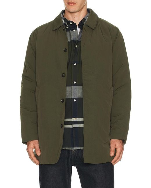 Barbour Green Wadded Lorden Showerproof Mac Jacket for men