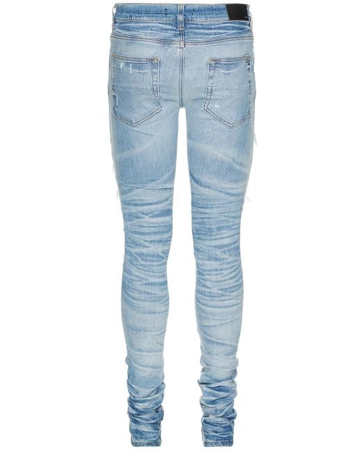 Amiri Blue Crystal Thrasher Skinny Jean for men
