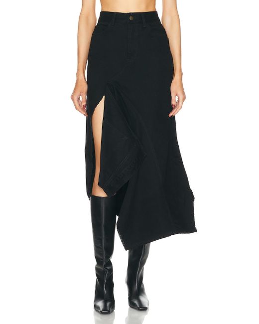 Monse Black Deconstructed Long Denim Skirt