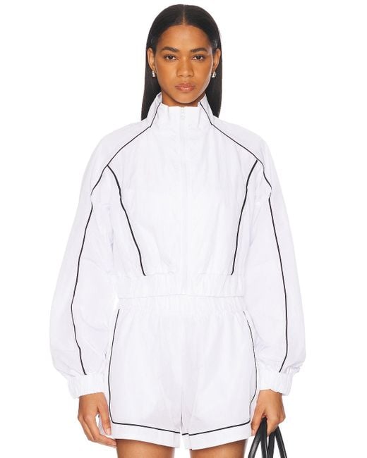 Alo Yoga White Motivate Full Zip Track Jacket