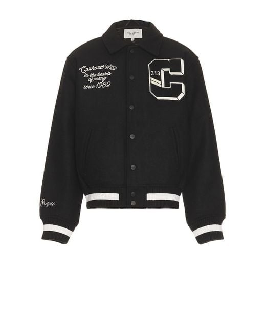 Carhartt Black World Class Varsity Jacket for men