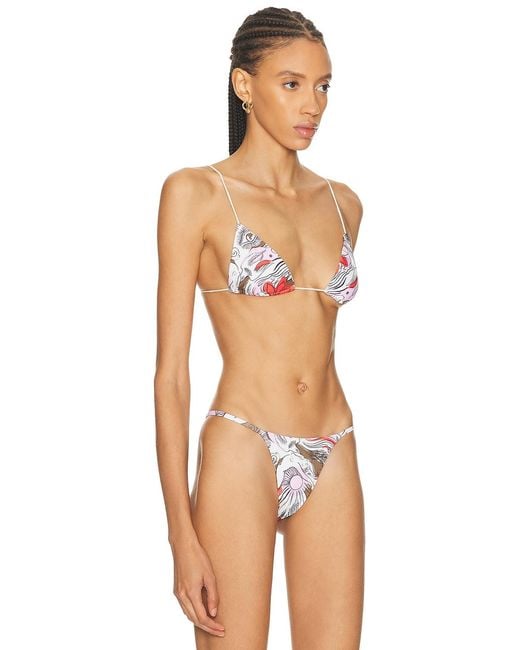 Ziah Multicolor Fine Strap Triangle Bikini Top