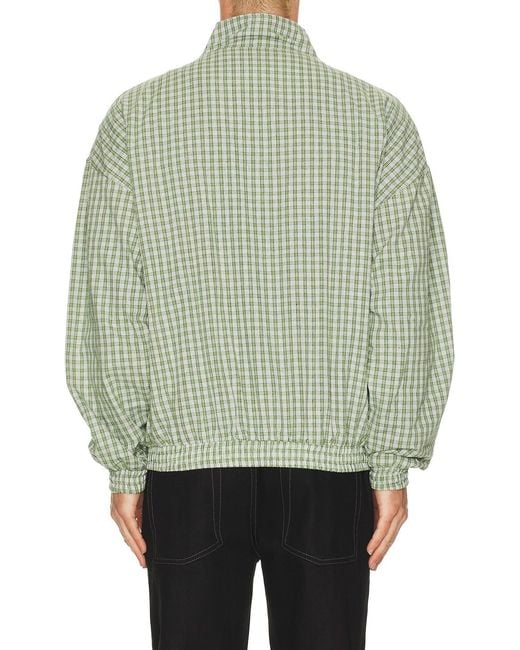 Badfriend Green Gingham Plaid Full Zip Jacket for men