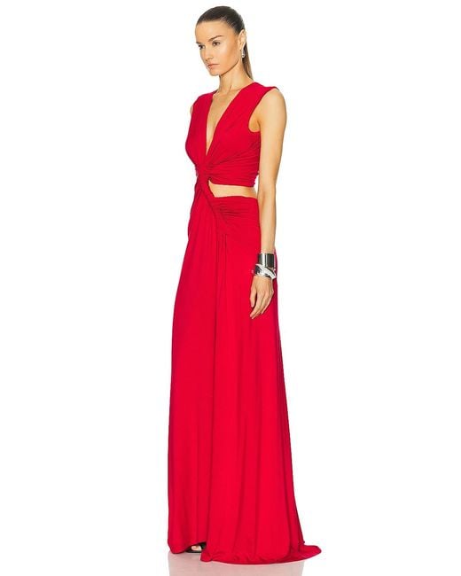 Sid Neigum Red Triple Loop Knit Dress