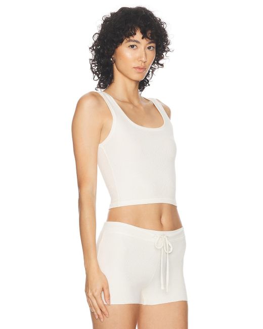 ÉTERNE White Square Neck Tank Top