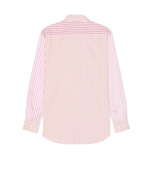 Aries Pink Patchwork Long Sleeve Shirt for men