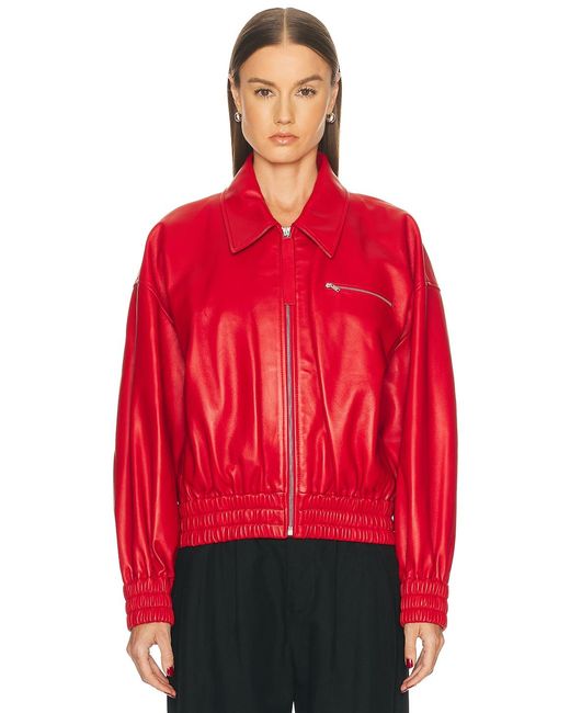 Jil Sander Red Bomber Jacket