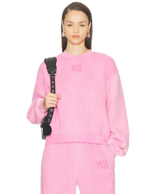 Alexander Wang Pink Essential Terry Crew Sweatshirt